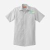 Short Sleeve Striped Industrial Work Shirt Thumbnail